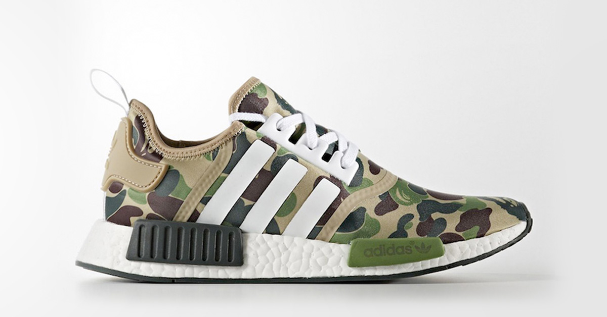 dobbelt Bunke af få øje på Bape x Adidas NMD R1 Green Camo - Cool Sneakers