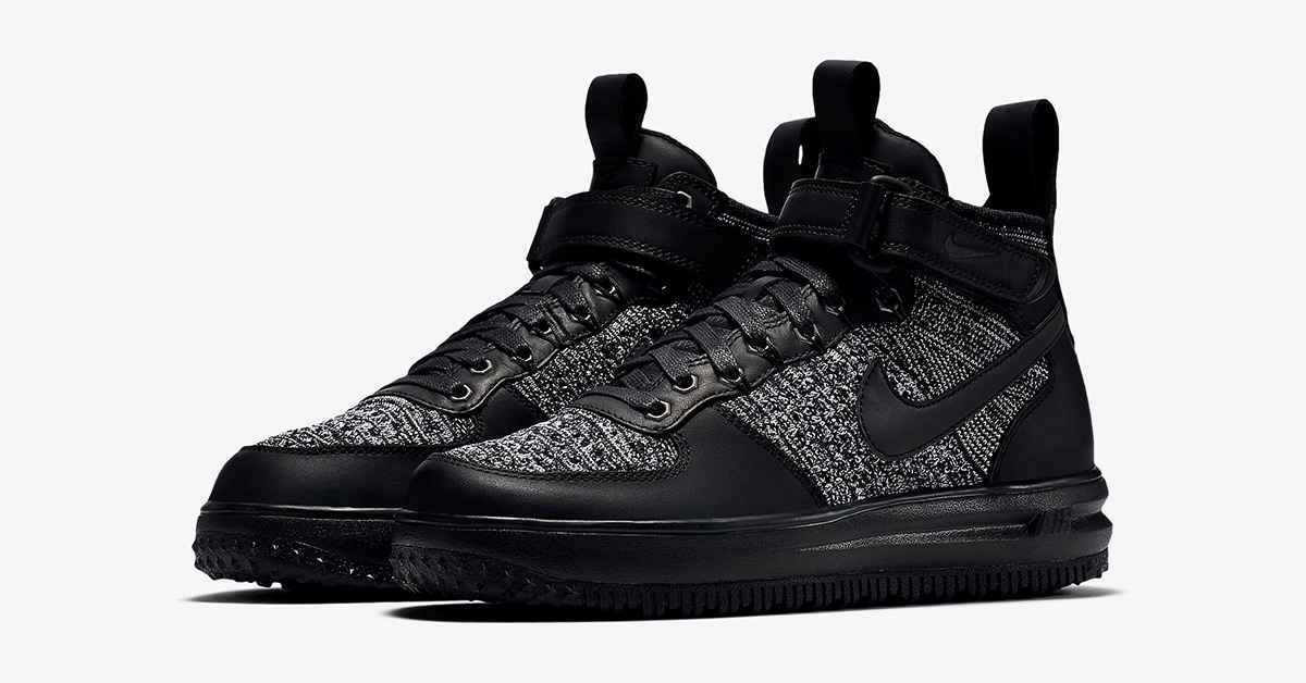 Womens Nike Lunar Force 1 Flyknit Black Cool