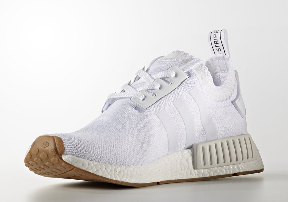 Adidas NMD R1 Primeknit Gum Pack White Cool Sneakers