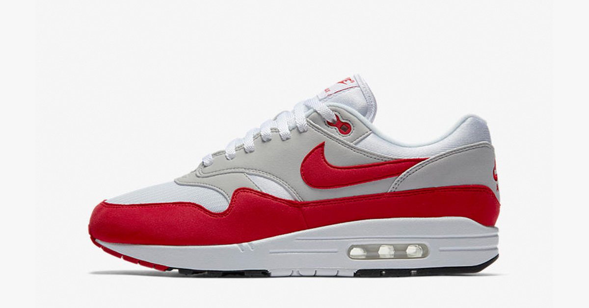 air max 1 red white grey