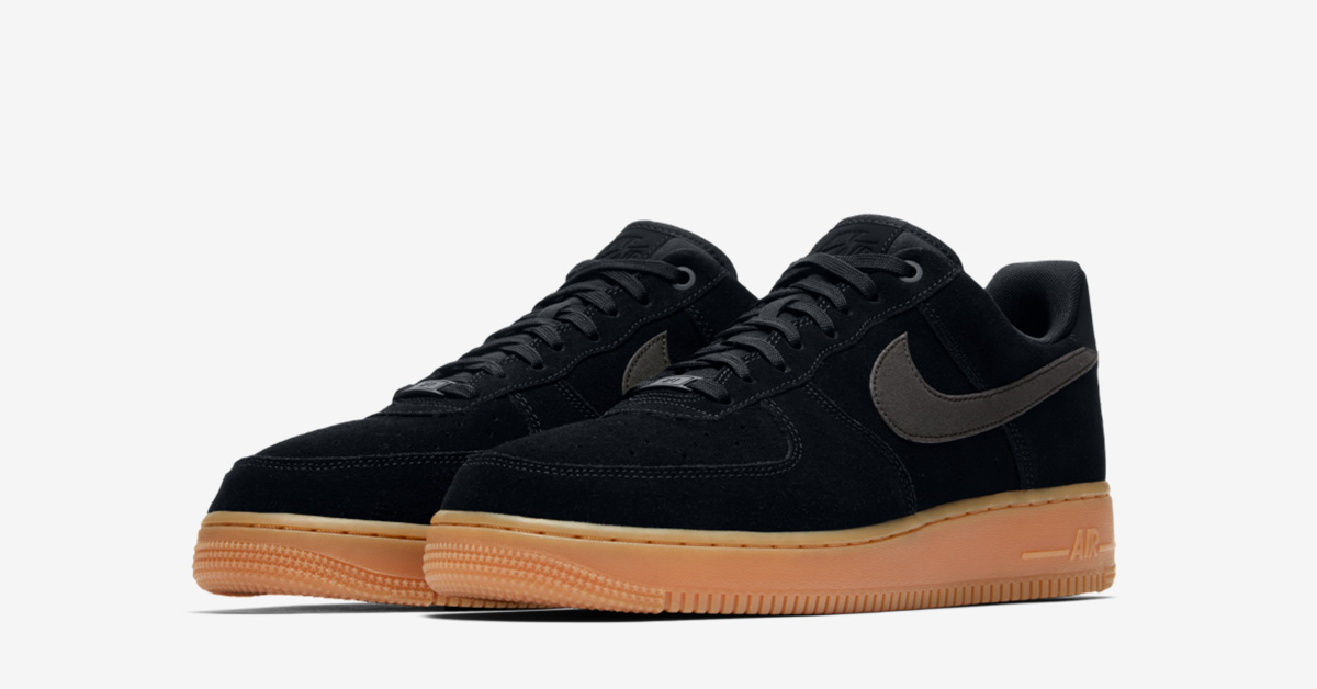 nike air force 1 low suede black gum