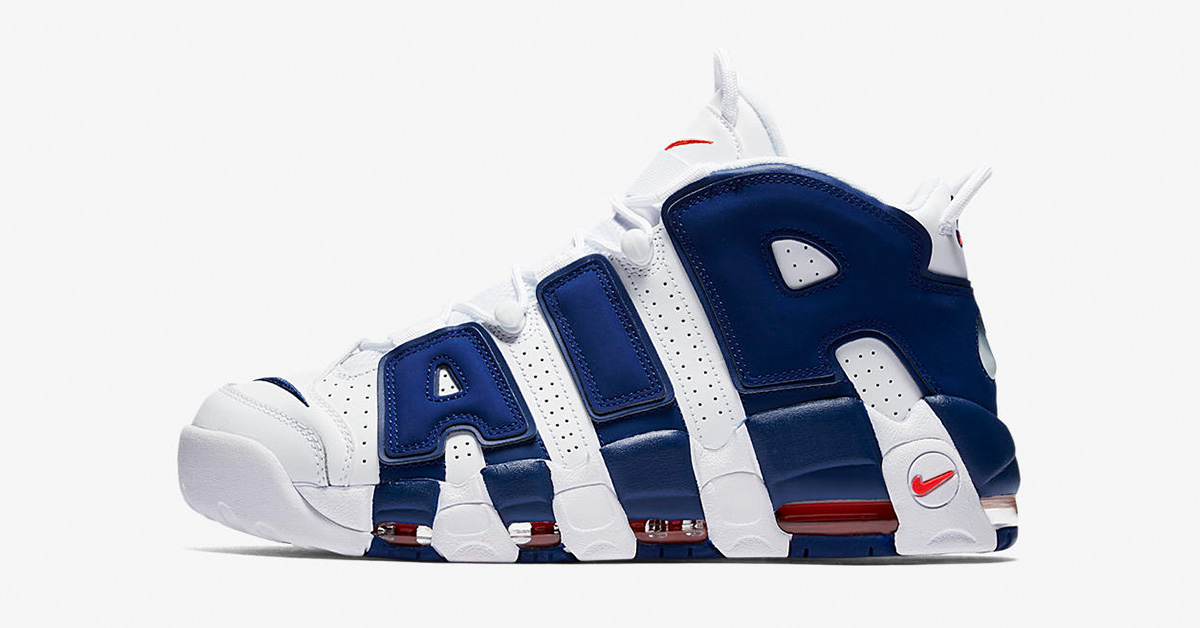 Nike Air More Uptempo White Deep Royal Blue