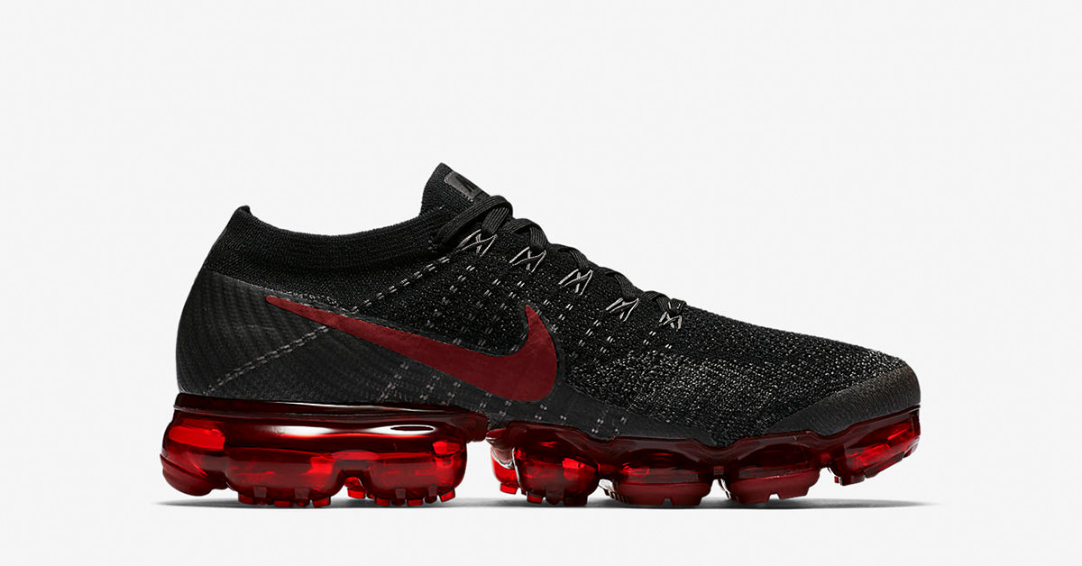 Nike Air VaporMax Black Dark Team Red - Cool Sneakers