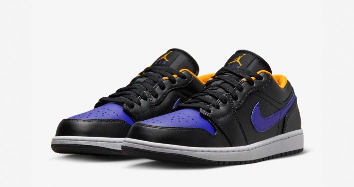 Nike Air Jordan 1 Low Sort Lilla 553558-075