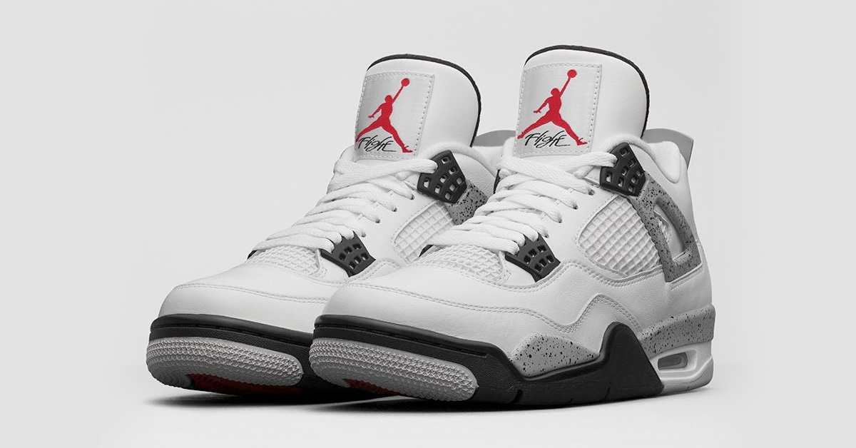Nike Air Jordan 4 Retro Cement Cool Sneakers