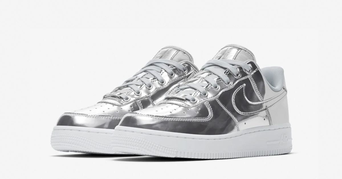 Nike Force 1 Low Sølv til - Sneakers